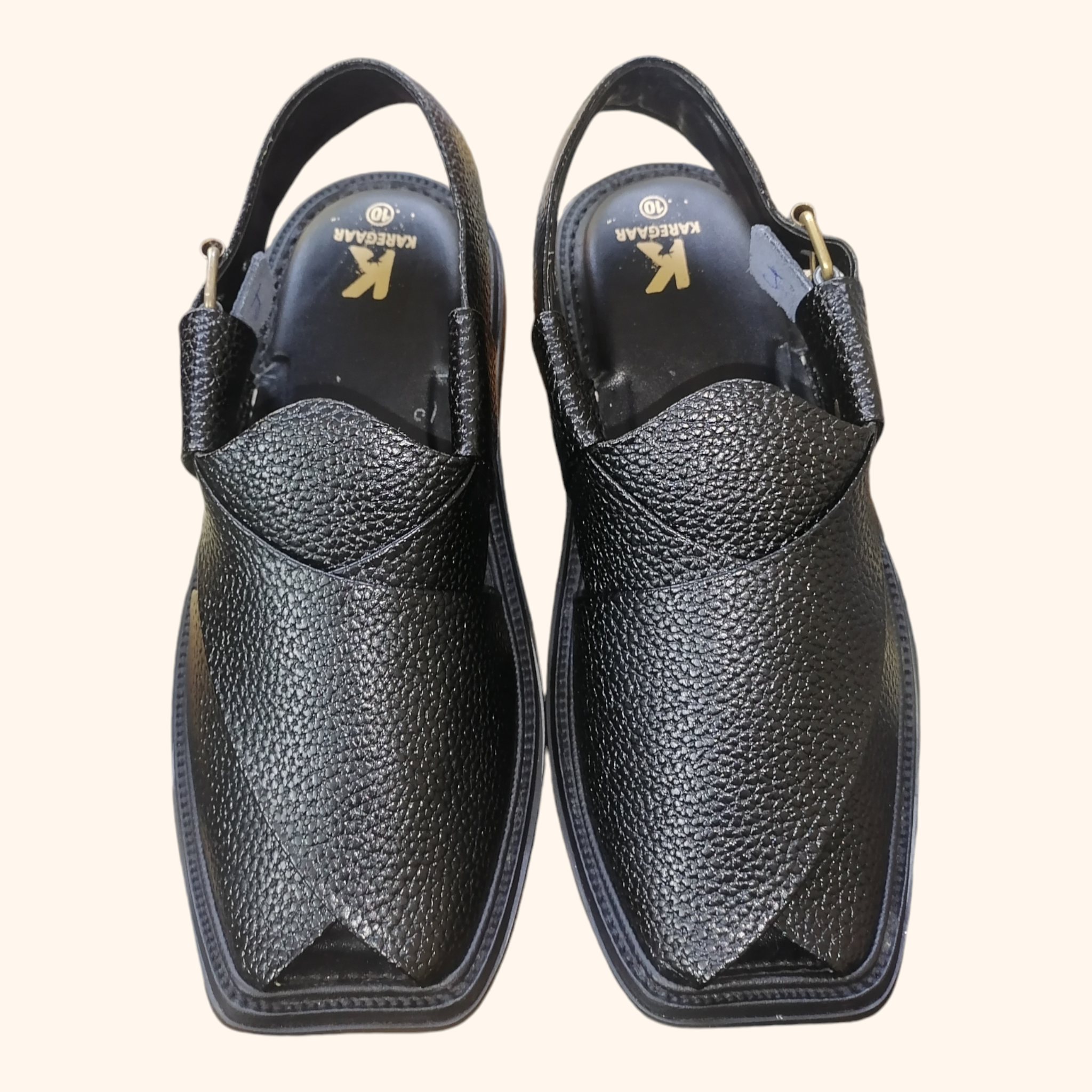 Textured Black Chappal