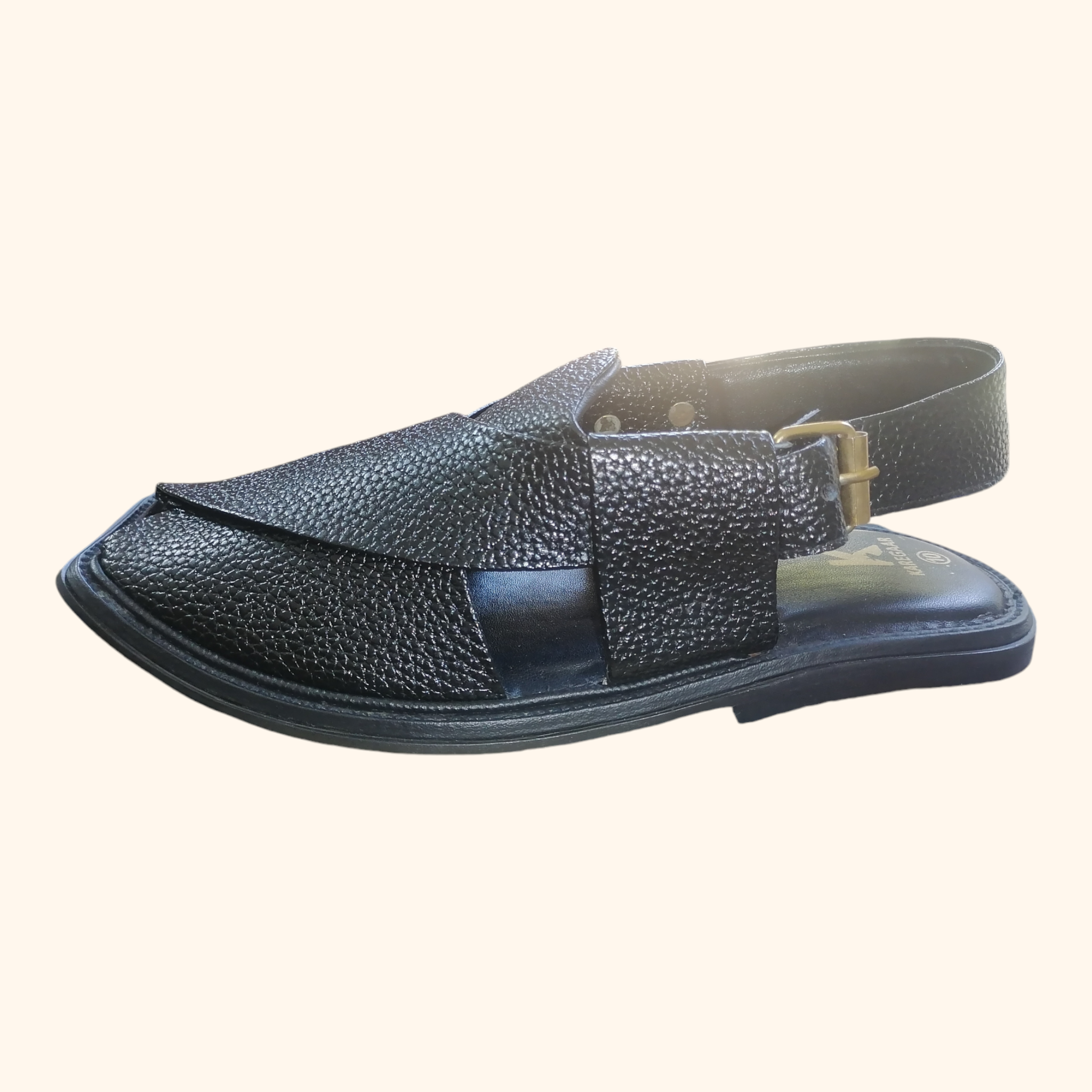 Textured Black Chappal