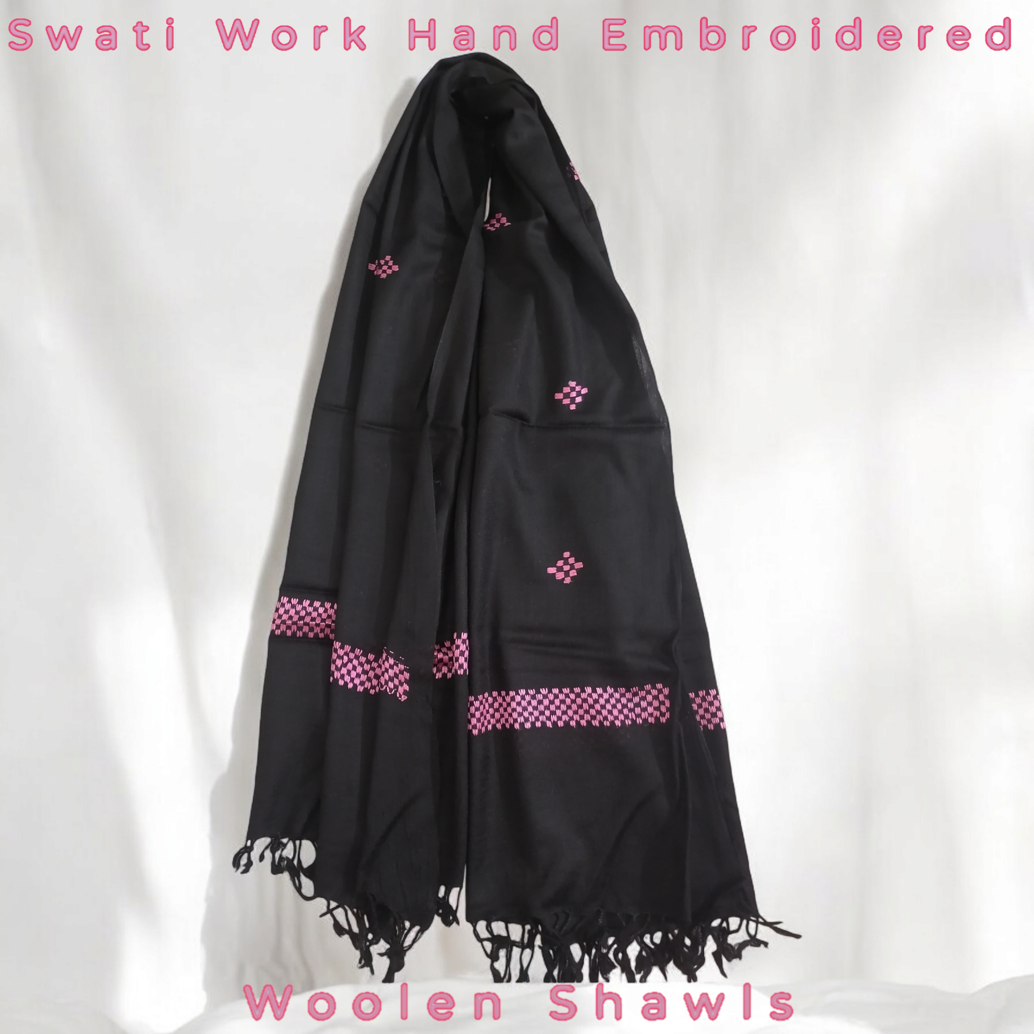 Swati Work Hand Embroidered Woolen Shawls