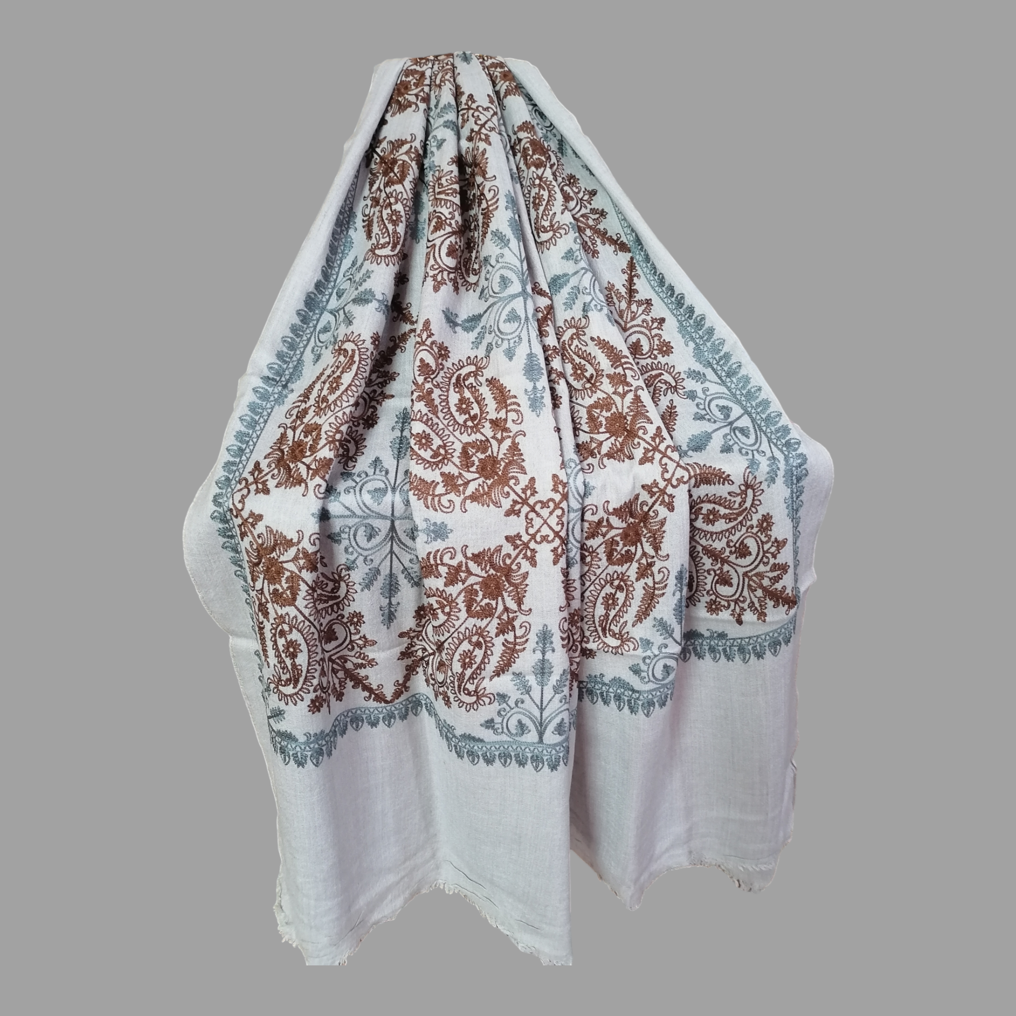 Premium - Swati Machine Embroidered Woolen Shawls