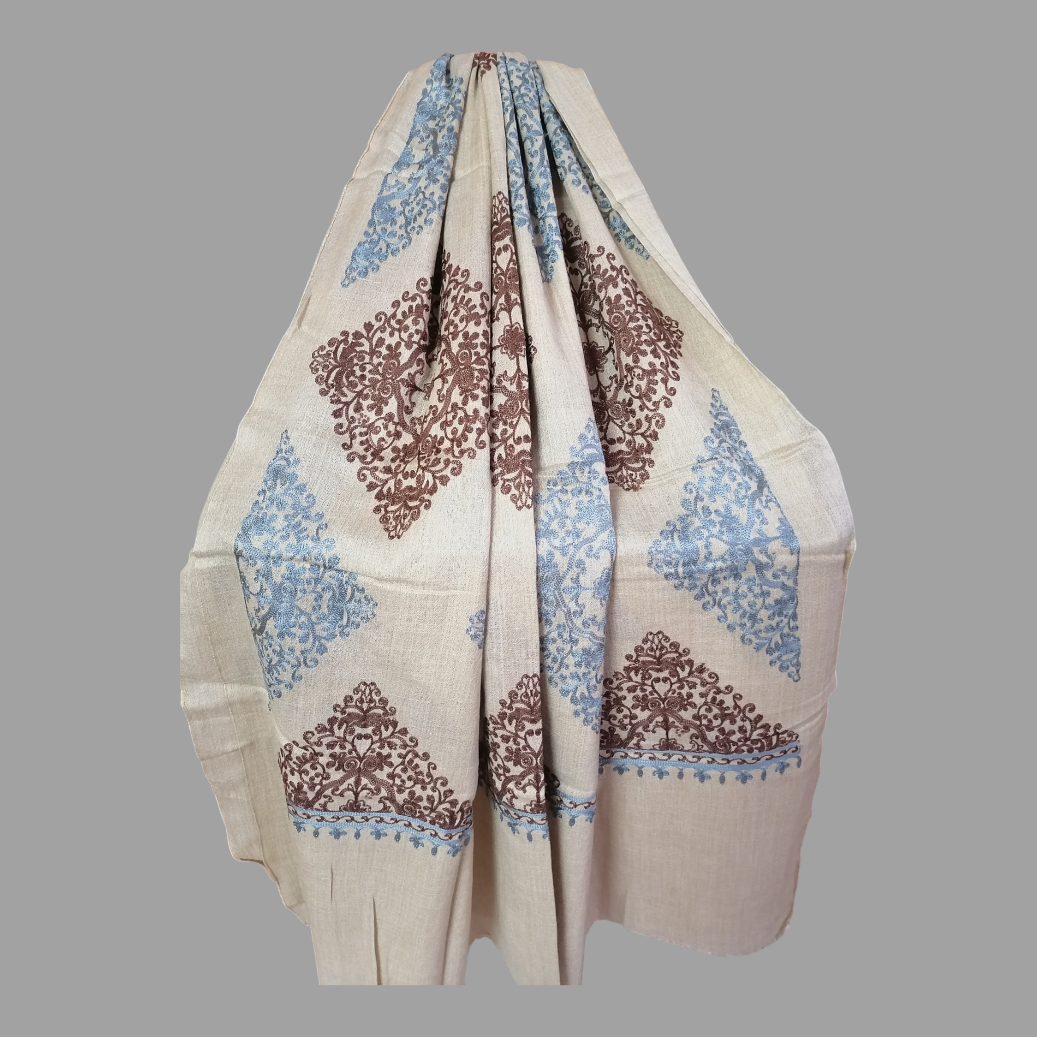 Premium - Swati Machine Embroidered Woolen Shawls