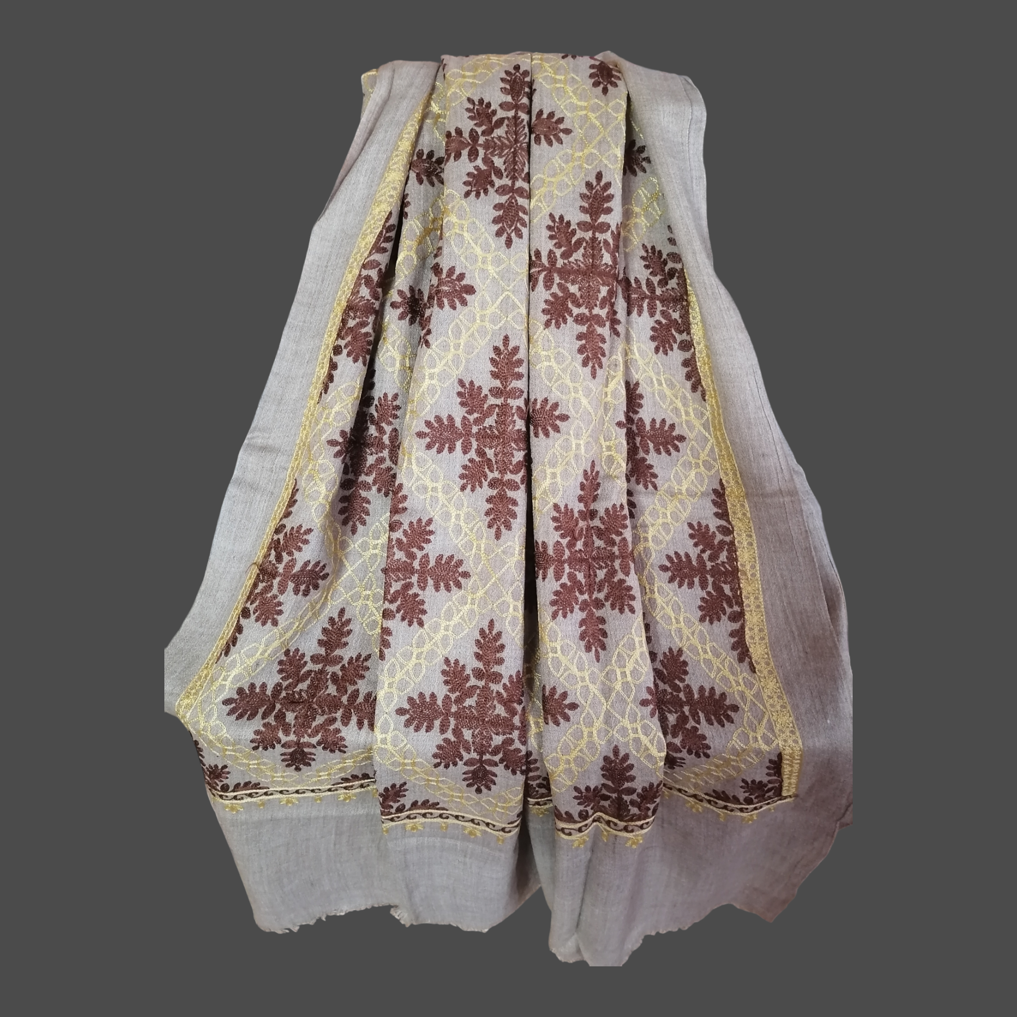 Premium - Swati Machine Embroidered Woolen Shawls